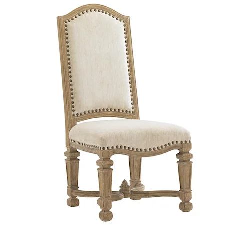 Lille Side Chair with Nailhead Trim & Upholstery